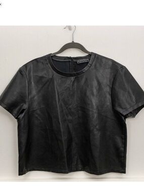 Bagatelle Collection Faux Leather Top – Sleek Minimalist Style | Size L